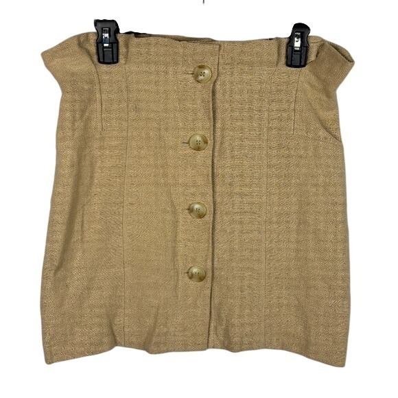 Frnch Paris Dresses & Skirts - FRNCH Paris Women's Button Up Mini Skirt Sz M Linen Cotton Lined Preppy Academia